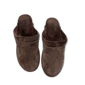 J Crew Suede Brown Mules Size 7